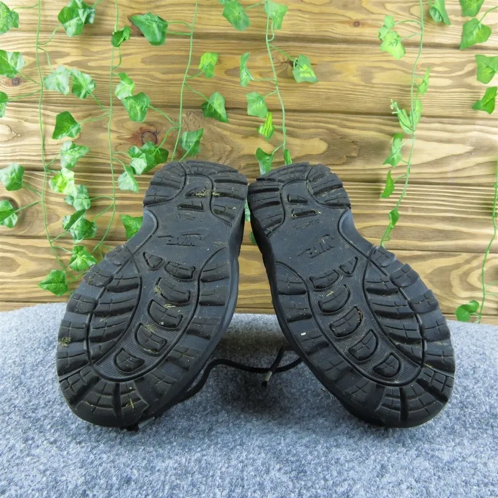 Nike Manoa PS Boys Black Leather Boots Y4 Lace‎ Up Athletic Shoes Medium
